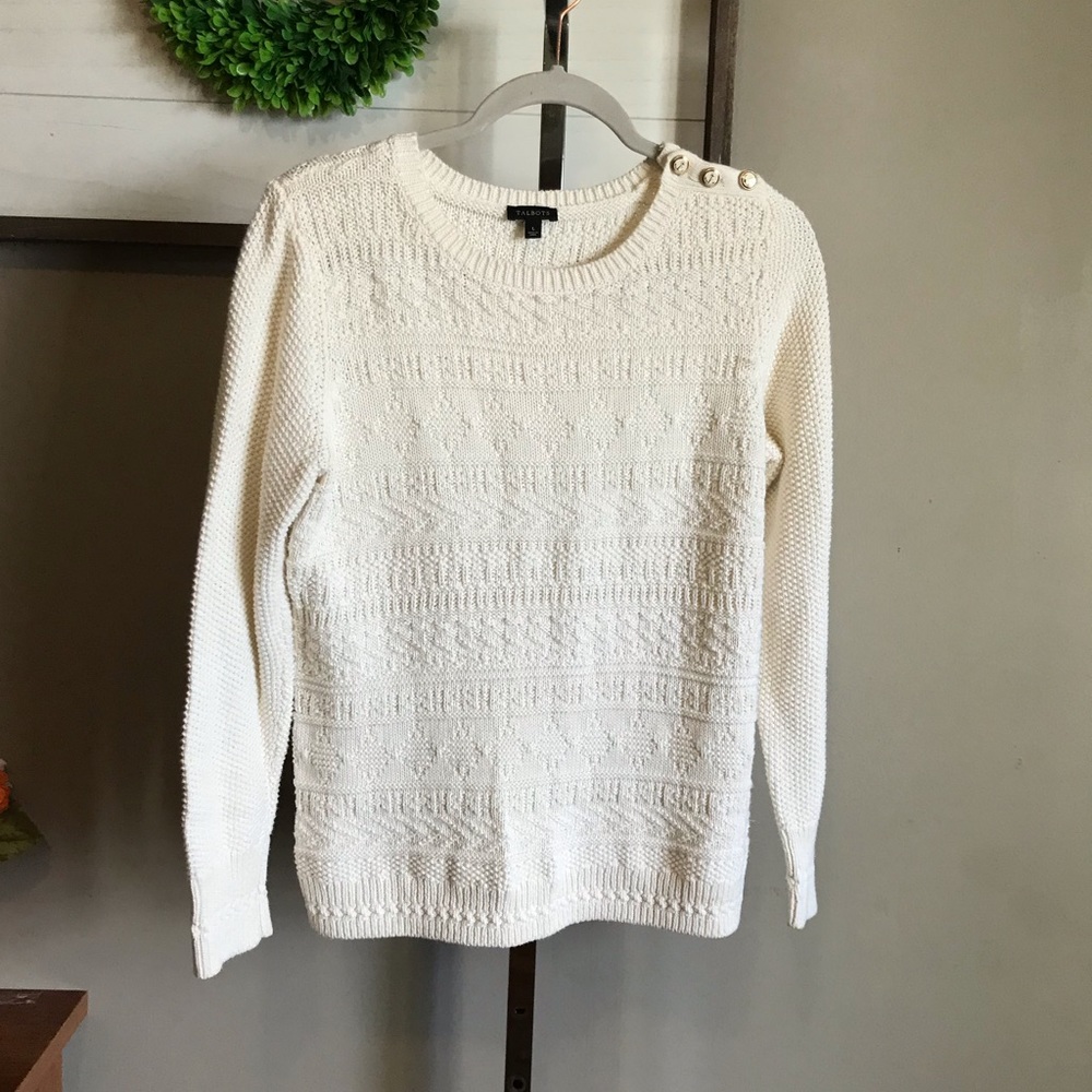Talbots off white ivory sweater shirt large